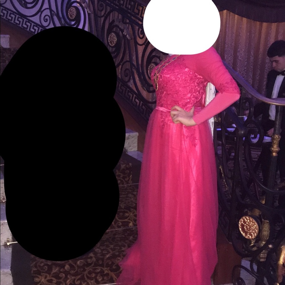 Beautiful formal pink dress with floral design